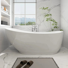 Vanity Art 71 Inch Acrylic Clawfoot Freestanding Bathtub – Elegant Design & Lasting Comfort - VA6512-L - The Home Selection