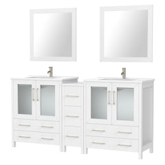 Vanity Art 72-Double Sink Bath Vanity with White Ceramic Top and Mirror - VA3030-72 - The Home Selection