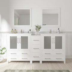 Vanity Art 72-Double Sink Bath Vanity with White Ceramic Top and Mirror - VA3030-72 - The Home Selection
