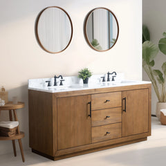 Vanity Art 72” Double Sink Bathroom Vanity in Tan - VA7072-DT - The Home Selection