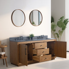 Vanity Art 72” Double Sink Bathroom Vanity in Tan - VA7072-DT - The Home Selection