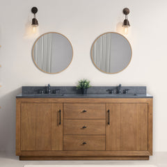 Vanity Art 72” Double Sink Bathroom Vanity in Tan - VA7072-DT - The Home Selection