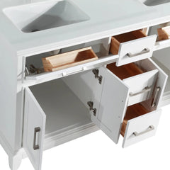 Vanity Art 72" Double Sink Vanity with Engineered Marble Top in White and Mirror - VA1072D - The Home Selection
