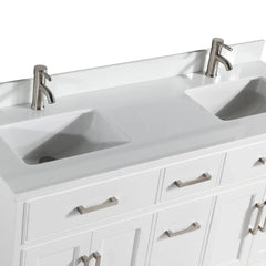Vanity Art 72" Double Sink Vanity with Engineered Marble Top in White and Mirror - VA1072D - The Home Selection
