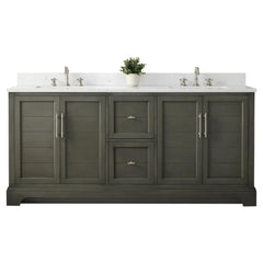 Vanity Art 72-Inch Double Sink Freestanding Bathroom Vanity with Engineered Marble Top - VA5072-D - The Home Selection