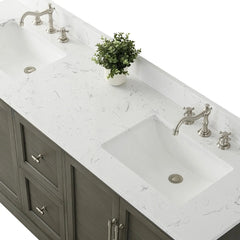Vanity Art 72-Inch Double Sink Freestanding Bathroom Vanity with Engineered Marble Top - VA5072-D - The Home Selection