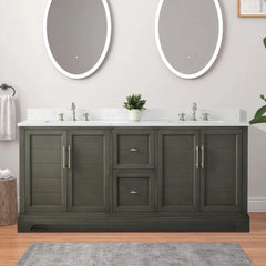 Vanity Art 72-Inch Double Sink Freestanding Bathroom Vanity with Engineered Marble Top - VA5072-D - The Home Selection