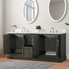 Vanity Art 72-Inch Double Sink Freestanding Bathroom Vanity with Engineered Marble Top - VA5072-D - The Home Selection