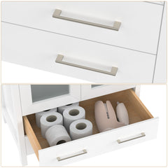 Vanity Art 84- Double Sink Bath Vanity with White Ceramic Top and Mirror - VA3030-84 - The Home Selection