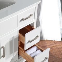 Vanity Art Single 36" Bath Vanity with Engineered Marble Top in White with Basin and Mirrorr - CVA36 - The Home Selection