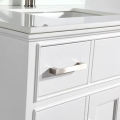 Vanity Art Single 36" Bath Vanity with Engineered Marble Top in White with Basin and Mirrorr - CVA36 - The Home Selection
