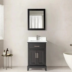 Vanity Art Single 36" Bath Vanity with Engineered Marble Top in White with Basin and Mirrorr - CVA36 - The Home Selection