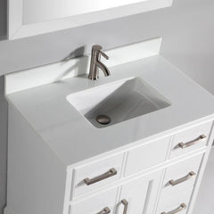 Vanity Art Single 36" Bath Vanity with Engineered Marble Top in White with Basin and Mirrorr - CVA36 - The Home Selection