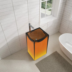 Vanity Art Stone Resin Transparent Freestanding Pedestal Sink Basin with Faucet Hole - VA6923C - The Home Selection