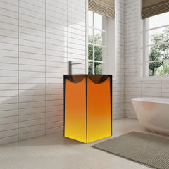 Vanity Art Stone Resin Transparent Freestanding Pedestal Sink Basin with Faucet Hole - VA6923C - The Home Selection
