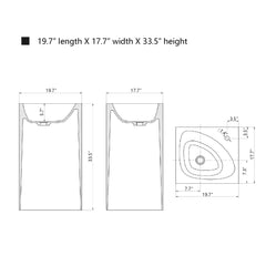 Vanity Art Stone Resin Transparent Freestanding Pedestal Sink Basin with Faucet Hole - VA6923C - The Home Selection