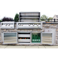 Vintage 42" Built-in Grill with 770 sq. in. Cooking Area, 2 Stainless Steel Burners, Sear Zone, Rotisserie, Smoker, Full-Size Drip Tray, and Halogen Lights: Natural Gas - VBQ42SZG-N