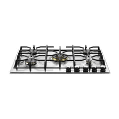 Verona 30 inch Italian-Made Gas Cooktop with 5 Brass Burners and Continuous Cast Iron Grates in Stainless Steel - VDGCT530FSS - The Home Selection