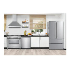 Verona 36 Inch Designer Chimney Wall Hood with 600 CFM, Stainless Steel Baffle Filters, LED Lighting - VECHW36G - The Home Selection
