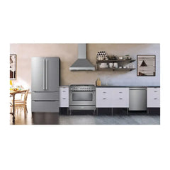 Verona 36 Inch Designer Chimney Wall Hood with 600 CFM, Stainless Steel Baffle Filters, LED Lighting - VECHW36G - The Home Selection