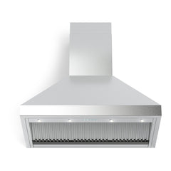 Verona 36 Inch Designer Chimney Wall Hood with 600 CFM, Stainless Steel Baffle Filters, LED Lighting - VECHW36G - The Home Selection