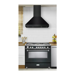 Verona 36 Inch Designer Chimney Wall Hood with 600 CFM, Stainless Steel Baffle Filters, LED Lighting - VECHW36G - The Home Selection
