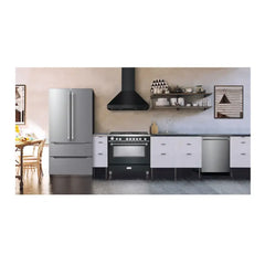 Verona 36 Inch Designer Chimney Wall Hood with 600 CFM, Stainless Steel Baffle Filters, LED Lighting - VECHW36G - The Home Selection