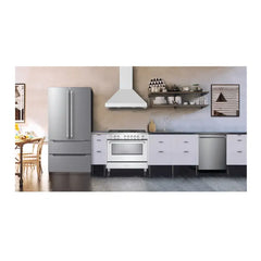 Verona 36 Inch Designer Chimney Wall Hood with 600 CFM, Stainless Steel Baffle Filters, LED Lighting - VECHW36G - The Home Selection