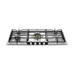 Verona 36 inch Italian-Made Gas Cooktop with 5 Brass Burners and Continuous Cast Iron Grates in Stainless Steel - VDGCT536FSS - The Home Selection