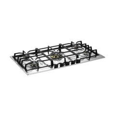 Verona 36 inch Italian-Made Gas Cooktop with 5 Brass Burners and Continuous Cast Iron Grates in Stainless Steel - VDGCT536FSS - The Home Selection