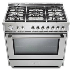 Verona 36" Prima Series Freestanding Gas Range – Stainless Steel - VPRFSGG365SS - The Home Selection