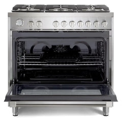 Verona 36" Prima Series Freestanding Gas Range – Stainless Steel - VPRFSGG365SS - The Home Selection