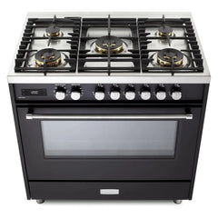 Verona 36" Ultima Collection Freestanding Dual Fuel Range with 5 Sealed SABAF Brass Burners, 5 cu. ft. Oven Capacity - VUFSGE365 - The Home Selection