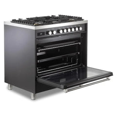 Verona 36" Ultima Collection Freestanding Dual Fuel Range with 5 Sealed SABAF Brass Burners, 5 cu. ft. Oven Capacity - VUFSGE365 - The Home Selection