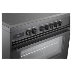Verona 36" Ultima Midnight Collection Freestanding Induction Range with 5 Elements, 5 cu. ft. Oven Capacity, Touch Control Clock in Matte Black - VMFSIE365EE - The Home Selection