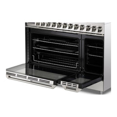 Verona 48 Inch Ultima Dual Fuel Range 6 Brass Burners 5.8 cu. ft. - VUFSGE486DSS - The Home Selection