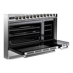 Verona 48 Inch Ultima Dual Fuel Range 6 Brass Burners 5.8 cu. ft. - VUFSGE486DSS - The Home Selection