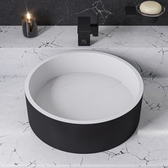 Alfi Black Matte 15  Round Solid Surface Resin Sink - ABRS15RBM