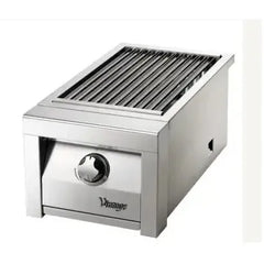 Vintage 13" Side Sear Burner, featuring a 27,500 BTU ceramic infrared burner, 9v ignition, stainless steel U-grates, and designed for natural gas with an included LP conversion kit - VGSZ - The Home Selection