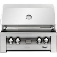 Vintage 30" Built-in Grill with 542 sq. in. Cooking Area, 77,000 BTUs, Smoker Burner, Rotisserie, Electronic Ignition, Drip Tray, and Halogen Lights: Liquid Propane - VBQ30G-L - The Home Selection