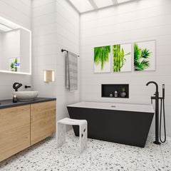 Alfi Designer White Matte Solid Surface Resin Bathroom / Shower Stool - ABST88