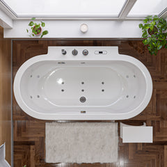 EAGO 6 ft Acrylic White Whirlpool Bathtub w Fixtures - AM128ETL