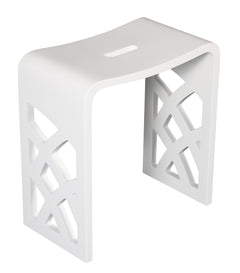 Alfi Designer White Matte Solid Surface Resin Bathroom / Shower Stool - ABST88