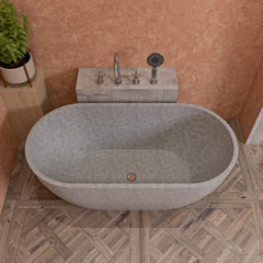 Alfi 59  Solid Concrete Oval Freestanding Bathtub - ABCO59TUB