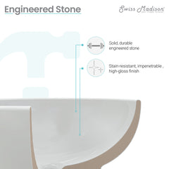 Swiss Madison 60" Vanity Top Bathroom Sink - SM-BVP60 - The Home Selection