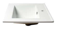 Alfi White 25  Rectangular Drop In Ceramic Sink with Faucet Hole - ABC803