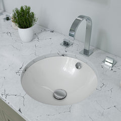 Alfi White 17" Round Undermount Ceramic Sink - White