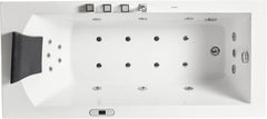 EAGO 6 ft Acrylic White Rectangular Whirlpool Bathtub w Fixtures - AM154ETL-R6