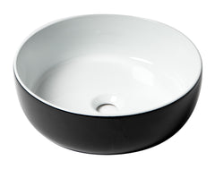Alfi Black & White 15  Round Above Mount Ceramic Sink - ABC908