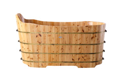 Alfi 59  Free Standing Cedar Wood Bathtub with Bench - AB1103